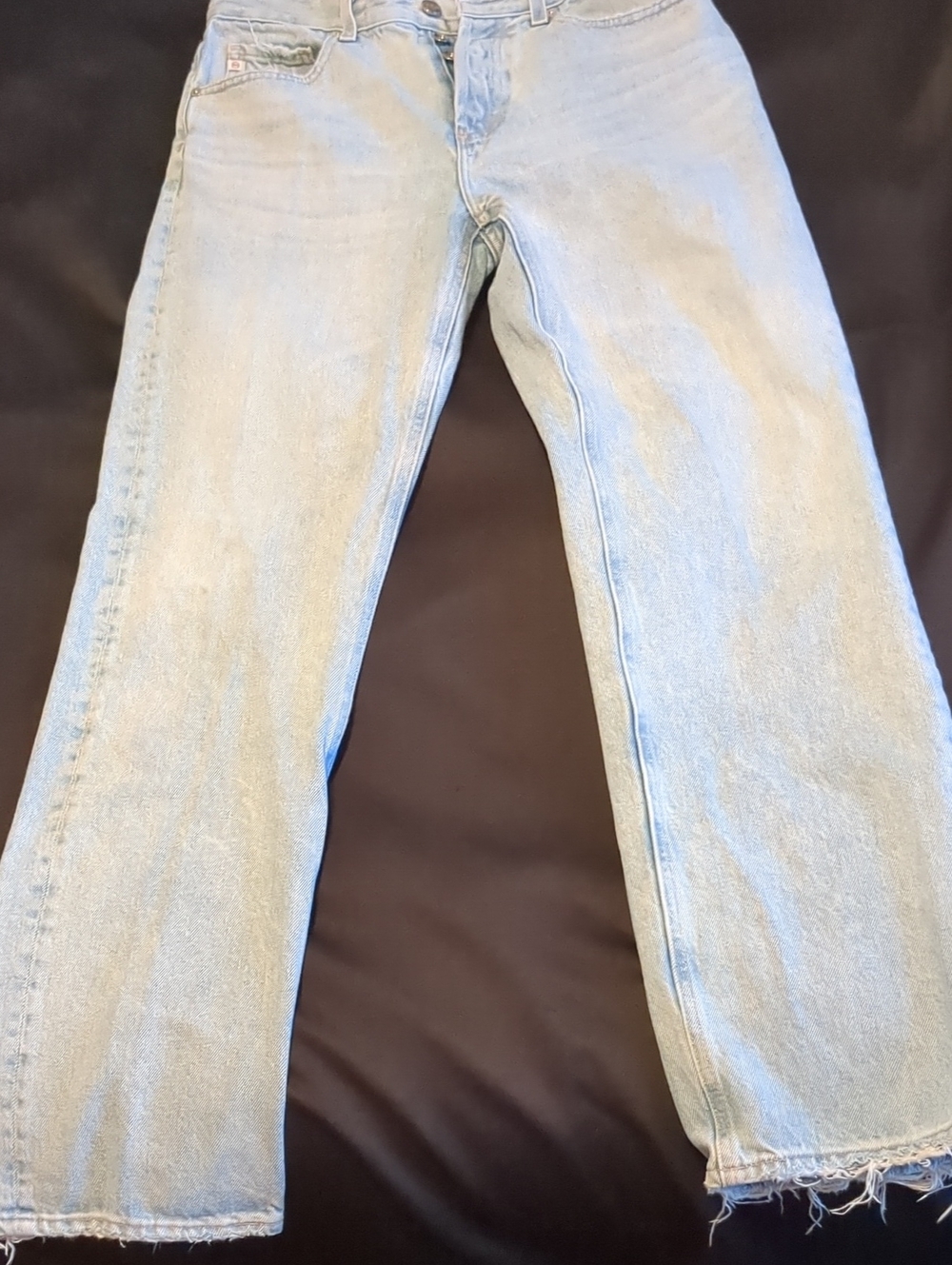 Light Blue High-Rise, Straight-Leg Jeans